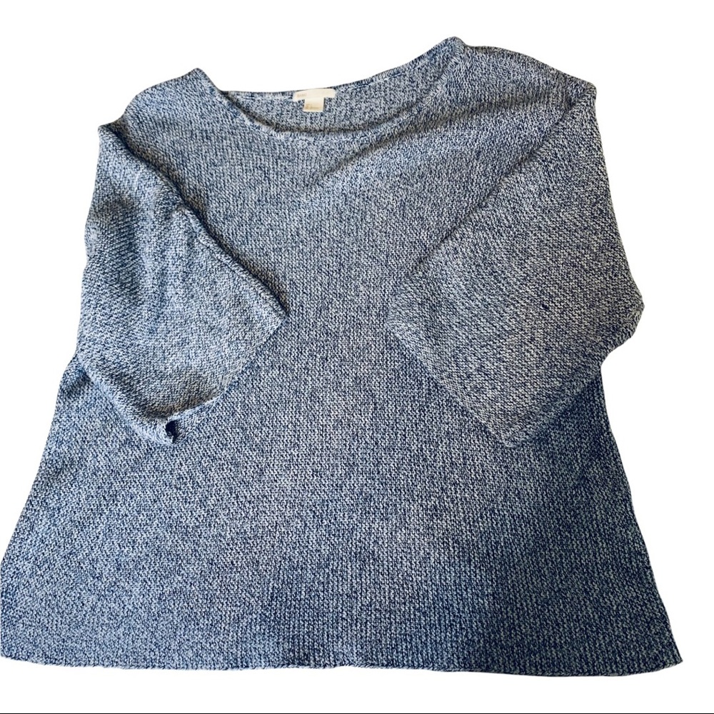 H & M Basic Women’s Oversized Marled Knit Blue Sweater - Picture 11 of 11